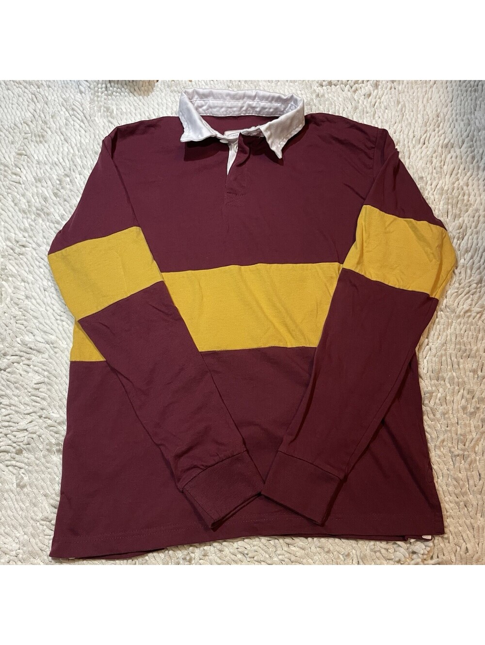 Black Jack Rugby Shirt Mens S Red Yellow Cotton Blend Polo Collared